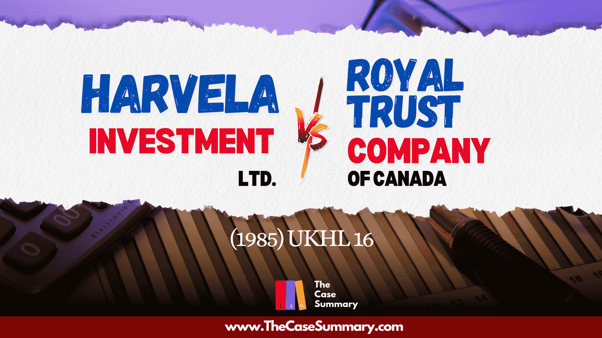 Harvela Investment Ltd. v Royal Trust Company of Canada (1985)